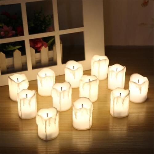 12 PCS LED Electric Powered Tealight Candles Led Candle Light Easter Candle Party Wedding Home Decorations New Year Candles