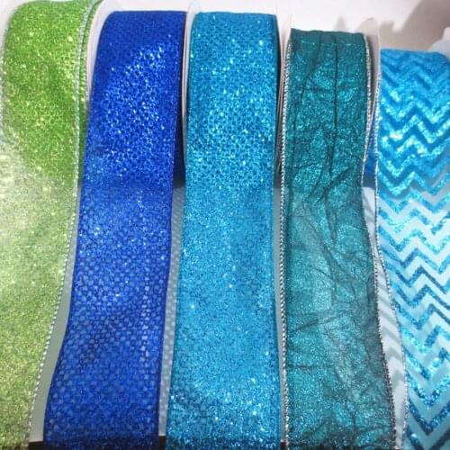 25yard Bright Powder Green BLUE Color Transparent Penh Satin Wedding Party Decoration DIY Gift Packing Belt Wrap Ribbon 262