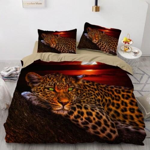 3D Bedding Sets Leopard Leopar Duvet Quilt Cover Set Comforter Bed Linen Pillowcase King Queen Full Size 240*220 Home Texitle