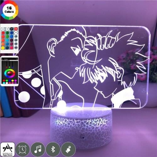 3D Neon Desk Lamp Home Decor Night Light LED Killua Zoldyck and Illumi Zoldyck Figure Nightlight Anime Fans Gift Hunter X Hunter