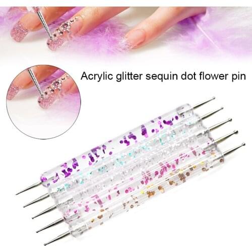 5pcs Dotting Pen Painting Drawing Pick Up Nail Art Tools for for Glitter Rhinestones Sequins Acrylic French Nails Tips MP1