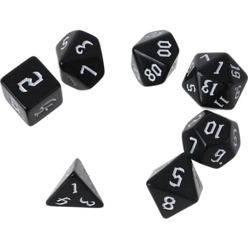 7 Pcs Resin Polyhedral Dices Numbers for DND RPG MTG Dials Desktop Table Board Dropship