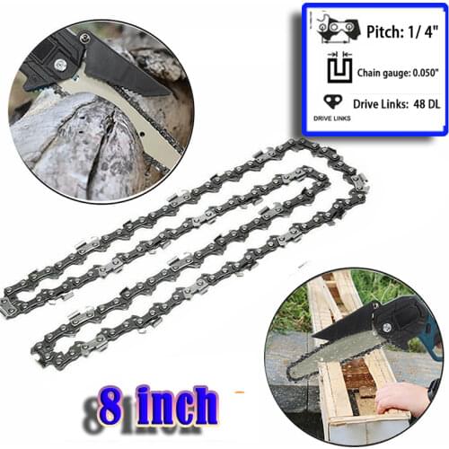 8Inch 1/4 Small Electric Chainsaw Semi Chisel Chains 48 Connect Bar Drive Links Replacement for Trimming Wood Cutting