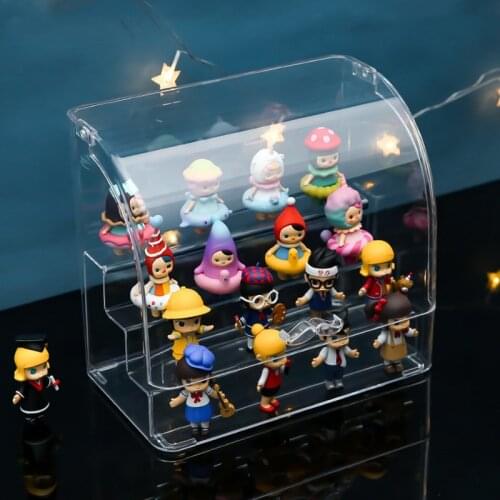Acrylic Action Figures Toys storage box Cartoon Figure doll Display Stand Dustproof Model Toy Collectibles Showcase