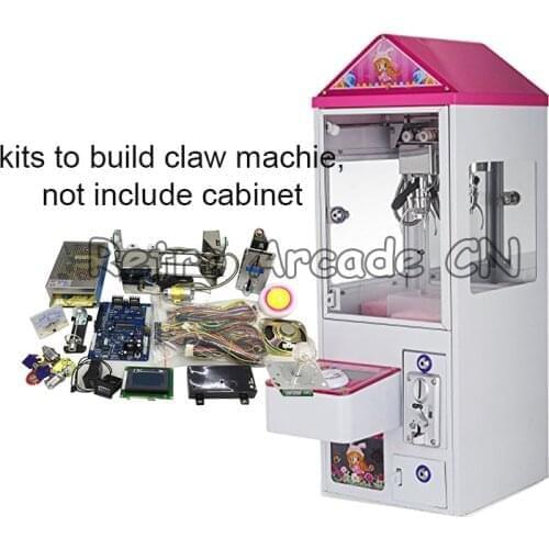 Free Shipping Mini DIY Kit Crane Cabinet Assembly Parts Main Board 27cm Gantry LED Flashing Joystick Buttons Coin Accceptor