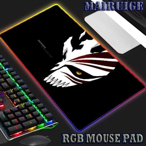 RGB Large Keyboard Cover Non-Slip Rubber Base Computer Carpet Desk Mat Kurosaki Ichigo LED Anime Mouse Pad Gaming Accessories