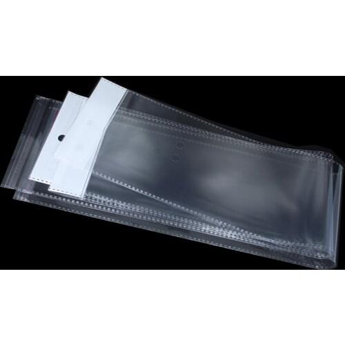 Long Size Hairpiece Hair Extension Pack OPP Clear Plastic Wig Bag Self Adhesive Packing Transparent Poly Pouches with Hang Hole