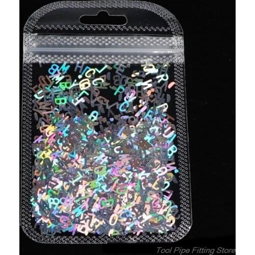 5 Colors Alphabet Holographic Laser- Letters Chunky Glitter Epoxy Resin Festival Chunky Letters Mixed Sequins 2g Per M02 21