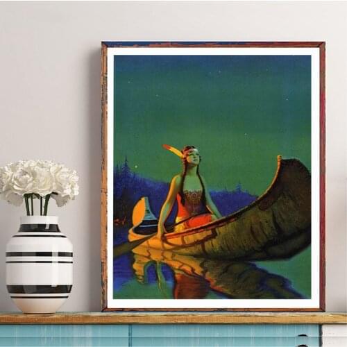 Indian Beautiful Lady Canvas Poster Antique Wall Art Picture Painting Junk Journal Indian Altered Art Prints Home Decor