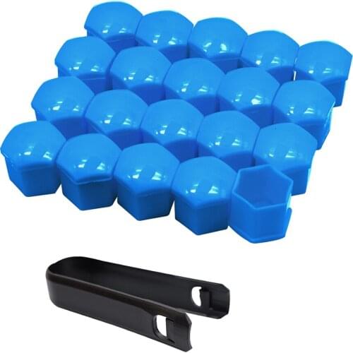 20pcs 19mm Car Nut Cover Wheel Nut Bolt Head Cap Protective Bolt Caps Exterior Decoration Protecting Bolt Rims Blue Silver Black
