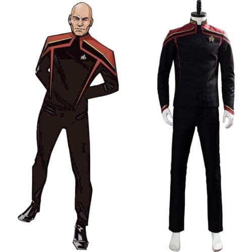 Star Cosplay Trek Jean-Luc Picard Cosplay Costume Unfirt Outfit Halloween Carnival Costumes Custom Made