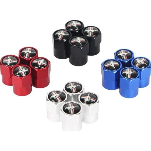 New 4PCS Auto Wheel Tire Valve Stem Caps Cover For Mustang 2015 2017 2018 Car accessories