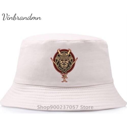 New fashion Anime Ronin Japanesse Symbol Fisherman Hat Ronin Samurai Katana Kanji Design custom cartoon Panama Bucket Hat
