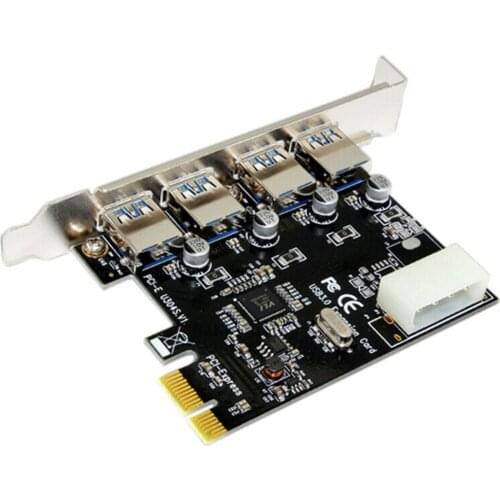 USB 3.0 Hub Expansion Card PCI-E to USB Adapter 4 Ports PCI-E to USB 3.0 Hub Expansion Card with CD Driver Computer Accessory