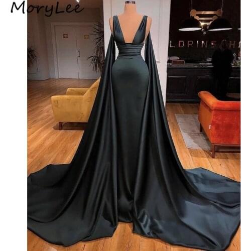 Prom Dresses V-Neck Sleeveless Floor Length Silk Satin Pleated Prom Dresses With Zipper Back vestidos de fiesta de noche