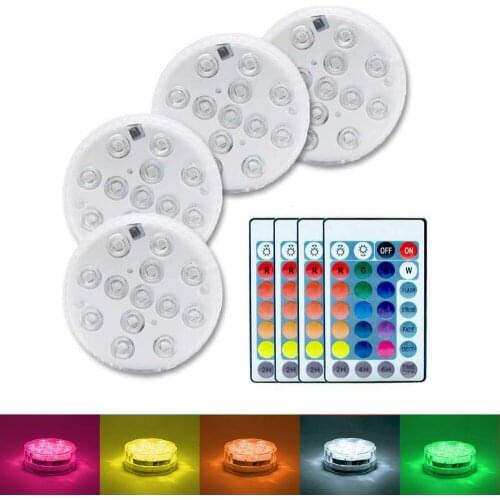 13Leds RGB Submersible Light Remote Control IP68 Underwater Vase Swimming Pool Lamp for Aquarium Pond Wedding Party Tub Bathtub