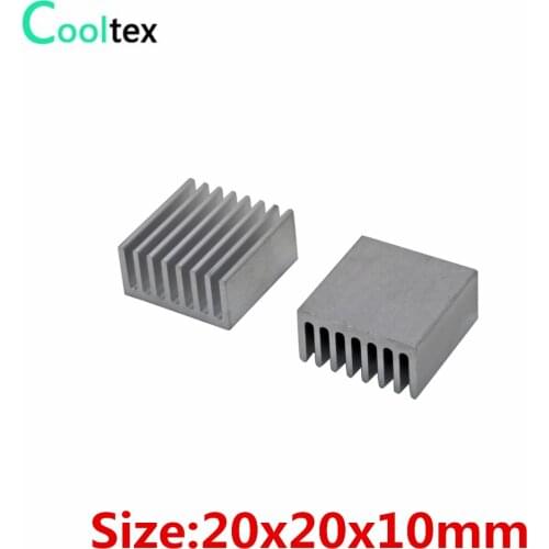 50pcs 20x20x10mm Extruded Aluminum heatsink radiator heat sink for Electronic Chip VGA RAM IC cooling cooler