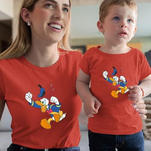 Four Seasons Family Matching Clothes Disney Donald Duck Printing Fashion Dropship Summer New Products T-Shirts Comfortable Trend