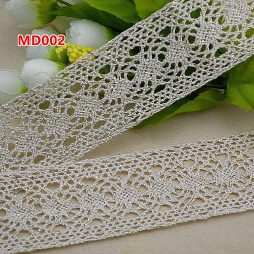 Width 4cm beige Golden thread DIY guipur lace ribbon garment accessories MD002