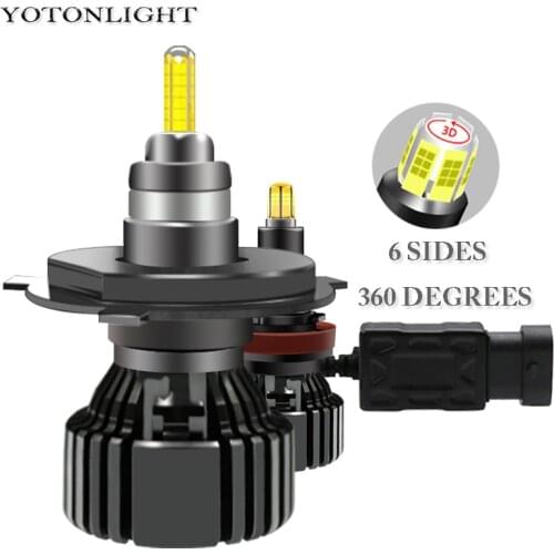 Super Bright 6 Sides Car Headlight Bulb H4 H11 H7 H1 Led Hb3 Hb4 9005 9006 H3 9012 Hir2 9004 9007 H13 Lamp 70w 15000lm 6000k