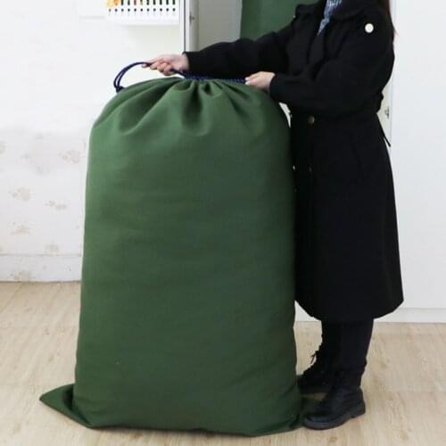 Heavy Duty Extra Large Moving Bags Thickened Canvas Dust-proof Drawstring Storage Pouch Bag Durable Clothing Blanket Storage Bag