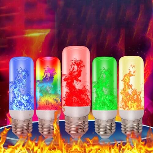 LED Flame Light Bulb Simulation Flickering Flame E27/E26 4 Lighting Modes Interior Atmosphere Lamp For Bedroom Parlor Home Decor