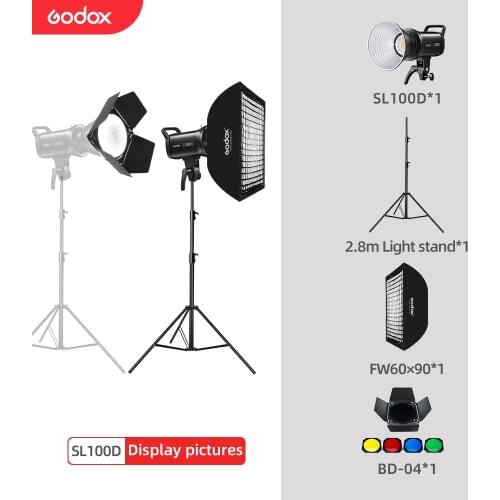 Godox SL100D SL-100D 100W 5600K White Version LCD Panel LED Video Light Continuous Output Bowens Mount Studio Light