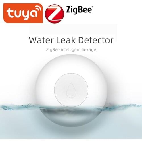ZigBee Flood Sensor Smart Water Leak Detector Smart Life APP Linkage Alarm Via Tuya Gateway Work With Alexa Google Assistant