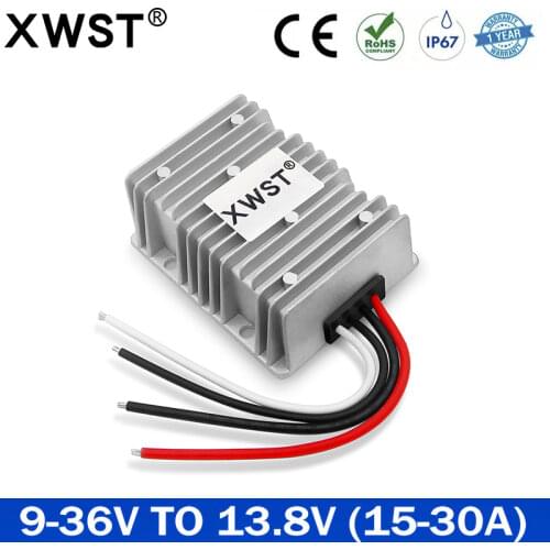 XWST 9-36V to 13.8V 15A 28A 30A Power Converter Regulator 13.8 Volt Boost Buck DC DC Voltage Stabilizer for Cars Solar CE