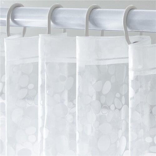 Shower Curtain Liner Translucent Waterproof Bathroom Curtains High Wide Modern Home Bath Curtain 180x180 180x200cm With Hooks