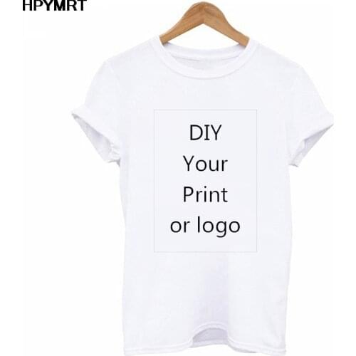 Customized Print T Shirt women DIY Your like Photo or Logo White Top Tees Heat Transfer Process t-shirt female clothing