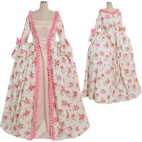 Cosplaydiy Custom Made Marie Antoinette Masquerade Ball Gown 18th Century Rococo Floral Woman Dress L320