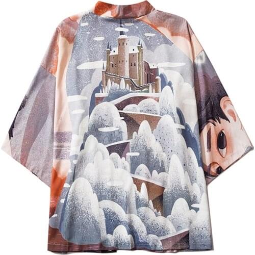 Women Men Samurai Costume Clothing Kimono Jacket Shirt Men Summer Japanese Loose Traditional Cardigan Beach Yukata Haori Coat