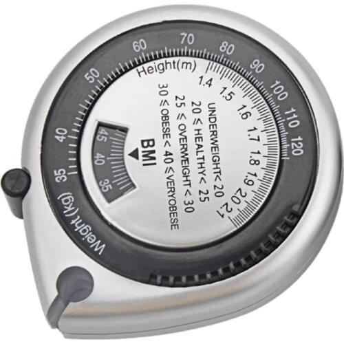 1pc Body Mass Measuring Tape Measure 150cm BMI Calculator - Fitness Weight Loss Muscle Fat Test - Push-Button Retract