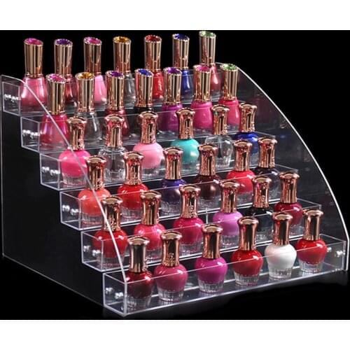 2/3/4/5/6/7 layer Clear Acrylic Organizer Makeup Cosmetic Lipstick Display Stand Holder Nail Polish Rack Tiers Jewelry Display