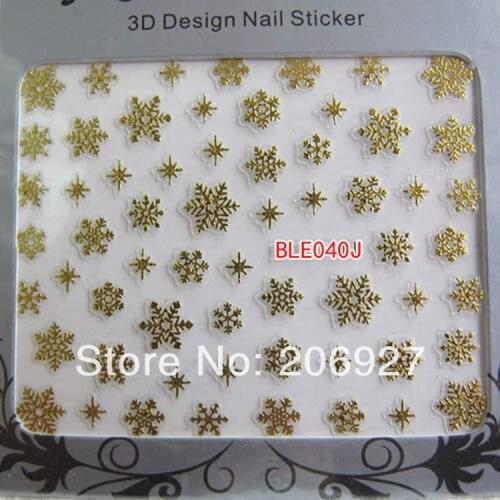 2PCS BLE040J-Gold Nail Art Cute Cartoon Sticker Nail Art Sticker