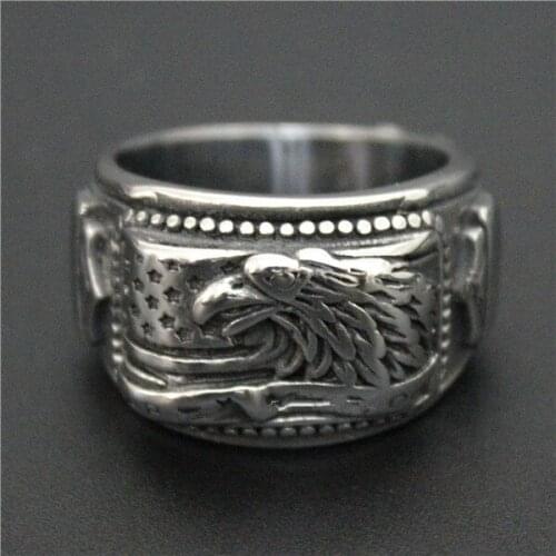2016 Motor Biker Event Ring Cocktail Ring 316L Stainless Steel American Style Biker Eagle Ring