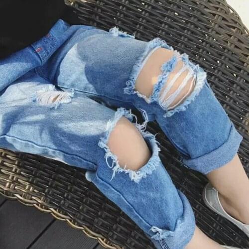 2018 Baby Girls Boys Denim Hole Pants Girl Kids Jeans Cotton Long Pant Children Girl Boy Clothing