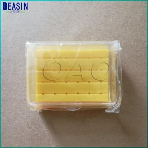24 Holes Plastic Dental Bur Holder Disinfection Carbide Burs Block Drills Case Box Random Color