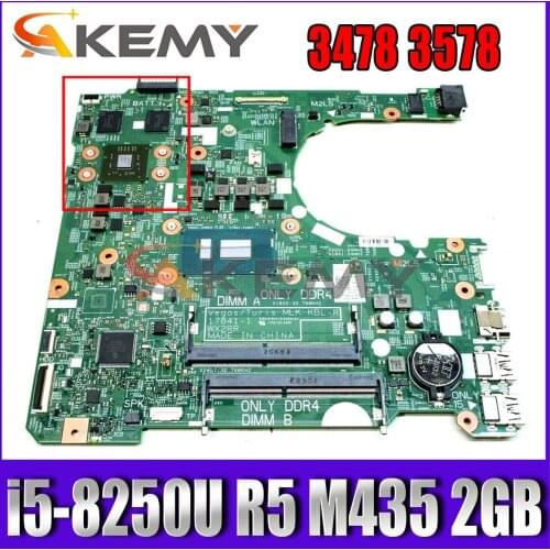Akemy i5-8250U FOR Dell INSPIRON 3478 3578 Laptop Motherboard R5 M435 2GB 17841-1 WX2RR CN-0N3DC9 N3DC9 Mainboard 100% tested