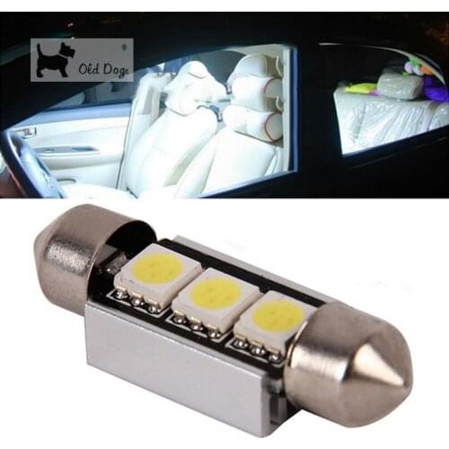 6Pcs Cool White CANBUS Error Free C5W Festoon 3SMD DE3423 6418 12v Car styling Interior Bulb License Plate Light free shipping