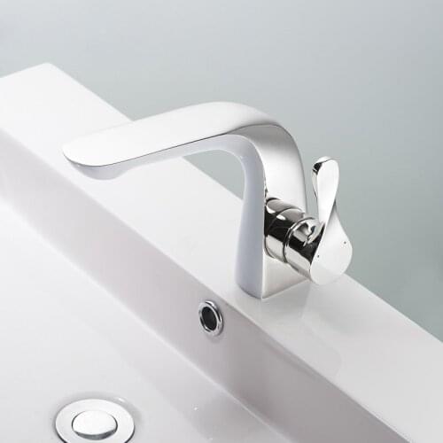 BAKALA Luxury New Design White chrome Brass Bathroom Water Tap Single Handle Single Hole Tall Bathroom Faucet FA-5902-3