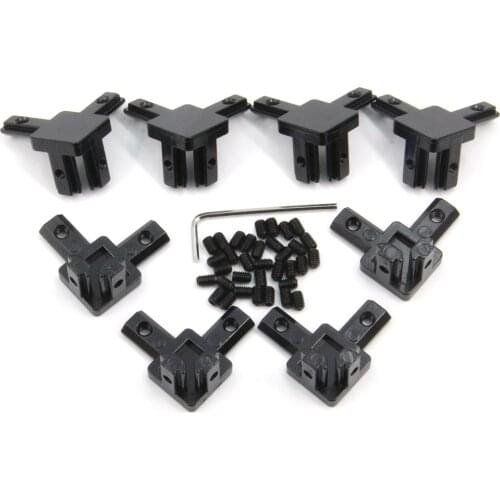 Befenybay 8PCS 3-Way End Corner Bracket Connector with Screws for 6mm T-Shape Aluminum Extrusion Profile European Standard 2020