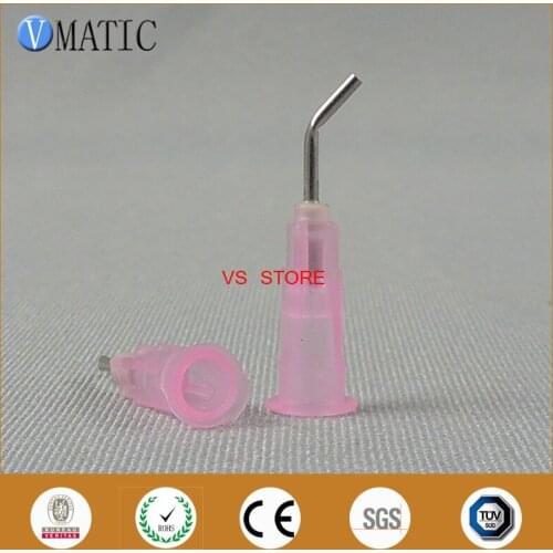 Free Shipping 100Pcs 18G 45 Bent Degree 0.5'' Adhesive Dispensing Needle 1/2 Inch
