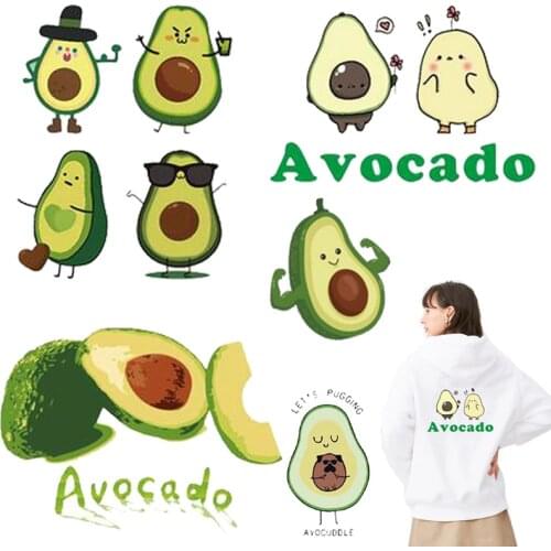 Fruit avocado stickers Iron on transfers for clothing iron-on transfer thermoadhesivos parches sticker adhesive for clothing DIY