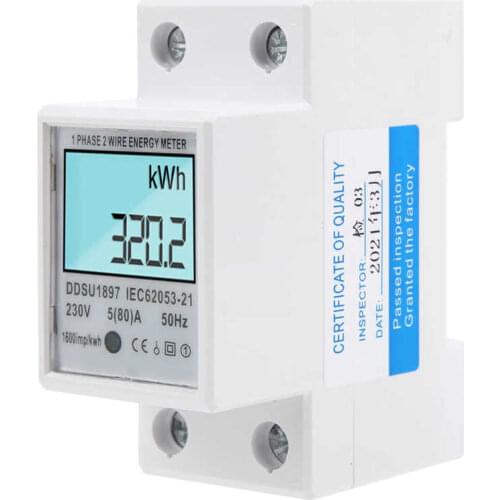 DDSU1897 Intelligent Energy Meter Single Phase Din Rail Micro Digital Power Meter with Backlight