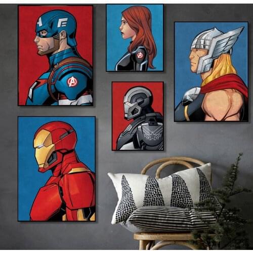 Marvel Avengers Poster Superheroes HD Print Comics Canvas Picture Wall Art Painting Modern KidS Bedroom Living Room Decor Mural