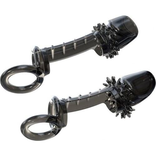 Prickly Crystal Cock Ring Penis Corrector Comfortable Easy-using Soft Glue Spiny Delay Ejaculation Lock Ring Sex Toys