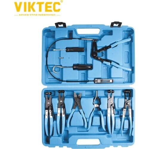 VIKTEC 9pc Hose Clamp Clip Remover Pliers Tool Set