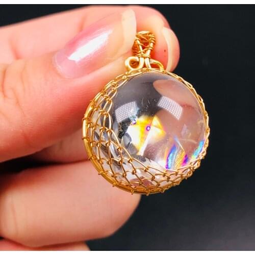 Natural Healing Rainbow hand-woven pendant Gemstone Crystal Ornament for Home Decoration